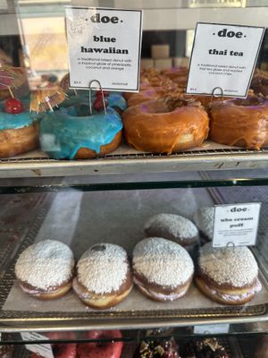 Some special flavors they had going   at Doe Donuts in Portland