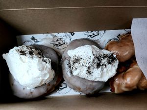 The portland fog donuts and maple twists at Doe Donuts in Portland