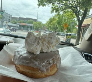 Portland fog absolutely delicious vegan donuts   at Doe Donuts in Portland