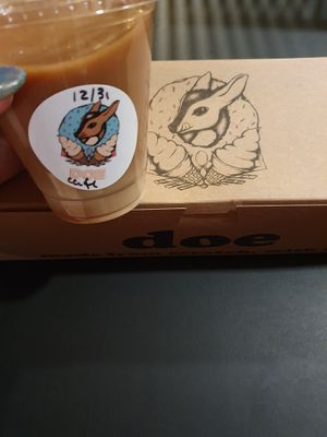 cold coffee at Doe Donuts in Portland