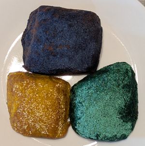 lemon, strawberry, and traditional beignets at Doe Donuts in Portland