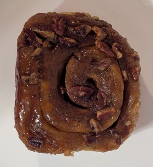 Pecan Caramel Sticky Bun at Doe Donuts in Portland