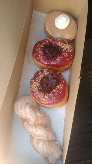 Tiramisu, Marionberry and horchata twist at Doe Donuts in Portland