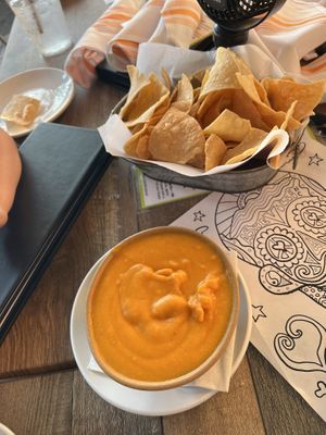 Vegan queso and chips  at Mountain Madre in Asheville