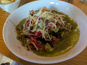 Vegan burrito bowl at Mountain Madre in Asheville