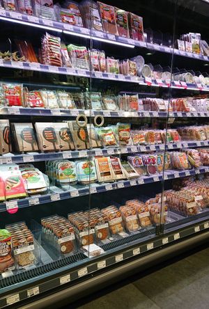 Part of the veggie section at denn's Biomarkt - Arcaden in Dusseldorf