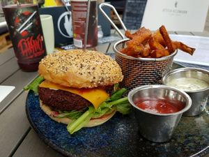 Veganator+Cheese  Menue at Attila Hildmann Organic Snackbar I in Berlin