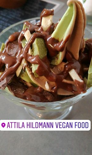 ice cream at Attila Hildmann Organic Snackbar I in Berlin