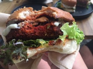 Veganator burger  at Attila Hildmann Organic Snackbar I in Berlin