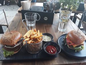 Vegan burgers at Attila Hildmann Organic Snackbar I in Berlin