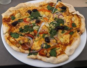 Pizza Veganator at Attila Hildmann Organic Snackbar I in Berlin