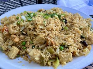 Fried rice w tofu  at Sherpa Cafe in Gunnison