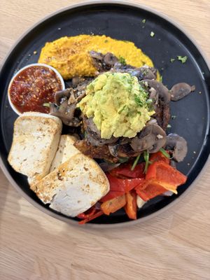 Vegan stack with extra tofu added on    at Artisan Cafe in Rotorua
