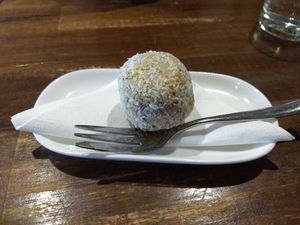 Bliss ball (vegan) at Artisan Cafe in Rotorua