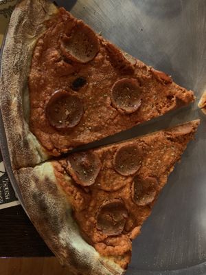 Vegan pepperoni pizza  at Pizza Head in St Louis