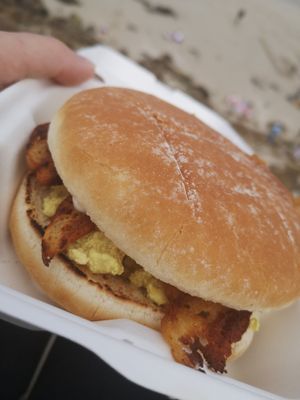 All day breaki bap: tofu and bacon at Vood Bar in Penzance