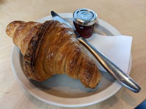 Vegan croissant at Academy in Winchester
