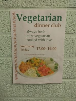 Vegetarian (mostly vegan) dinner club
minimum donation € 6 at ISKCON in Amsterdam