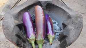 Nice grilled eggplants. at Lek & Greg Vegan Camp in Lamphun