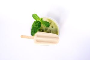 Matcha tea latte at Anjuna Ice Pops - Lovohaz in Budapest