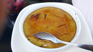 crème brûlée coco-banane at Laelo in Paris