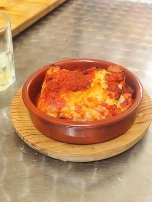 Lasaña boloñesa vegana at La Raposa del Poble Sec in Barcelona