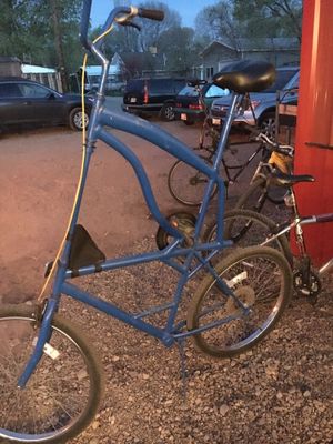 One of the tall bikes! at Moab Kitchen in Moab