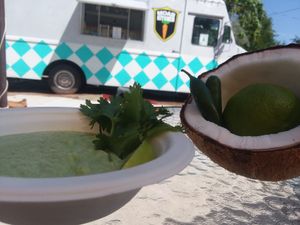 Cucumber lime chilled soup. at Moab Kitchen in Moab