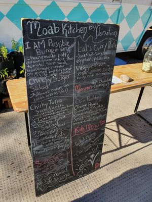 Covid menu  at Moab Kitchen in Moab