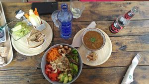 Budha bawl, lentils & guacamole. at Integral in Formentera