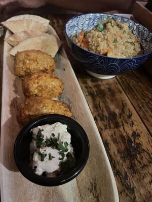 Falafel and quinoa  at Integral in Formentera