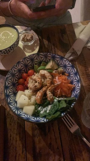 Vegan shrimp   at Integral in Formentera