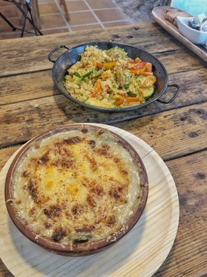 Lasagna and quinoa at Integral in Formentera