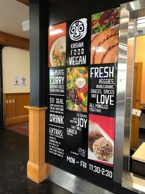 The menu at Krishna Food - Pipitea Campus in Wellington
