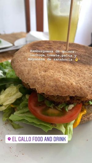 Hamburguesa de quinoa at El Gallo in Talca