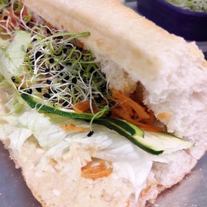 Vegan Humus Sandwich at Le Triple V in Caen