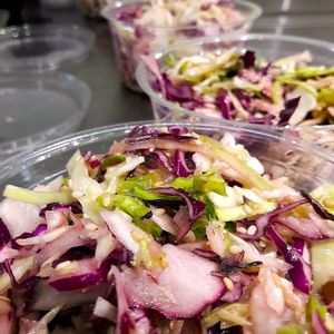 Cabbage salads at Le Triple V in Caen