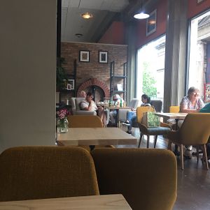 seating area at LIV Organic & Natural Food Market in Liverpool