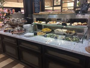 Salad selection in the cafe. at LIV Organic & Natural Food Market in Liverpool