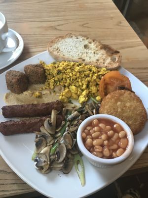Vegan breakfast at LIV Organic & Natural Food Market in Liverpool