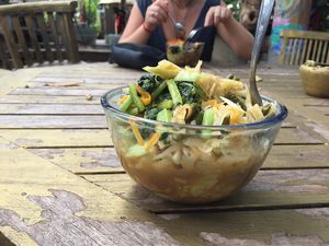 some of the nicest food I've had in Bali! 35,000 rupiah   at 9 Angels Warung in Ubud