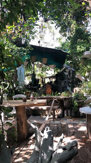 Beautiful atmospheric garden and indoor area, really special unique place  at 9 Angels Warung in Ubud