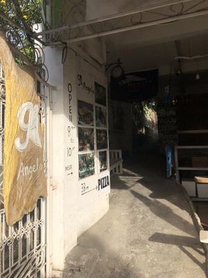 Into the alley at 9 Angels Warung in Ubud