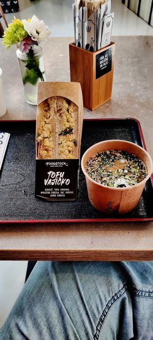 Miso soup & scrambled tofu Sandwich at Foodstock  in Bratislava