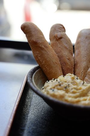 Bread and Hummus at Foodstock  in Bratislava