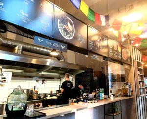 Menu & prep area at Foodstock  in Bratislava