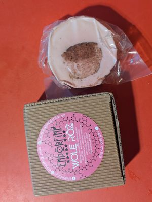 Vegan cheese wheel at Naturalny Sklepik in Krakow