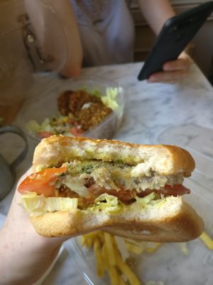 The mushroom burger at Petite Sophie in Mahon