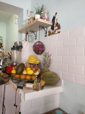 Fresh fruit & smoothie area at Petite Sophie in Mahon