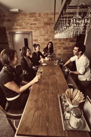 At the bar at Sopranos Wine Bar & Bistro in Aberdeen